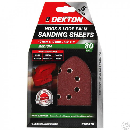 5PALM SANDING SHEETS 80 GRIT 80726