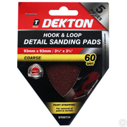 DEKTON 5PC HOOK AND LOOP DETAIL SANDING PADS