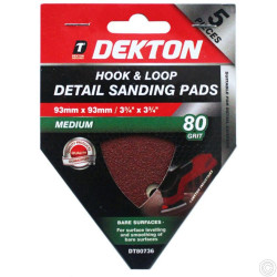 DEKTON 5PC HOOK AND LOOP DETAIL SANDING PADS