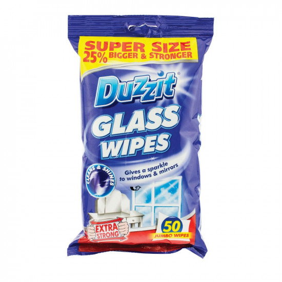 DUZZIT GLASS WIPES 50PK