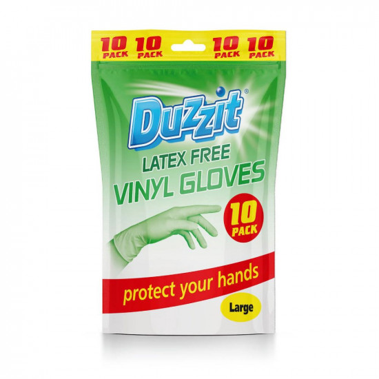 DUZZIT VINYL GLOVES 10PK ASST'D