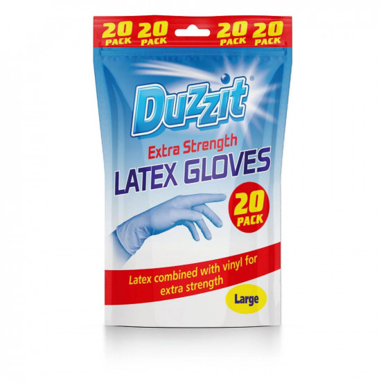 DUZZIT LATEX GLOVES 20PK ASST'D