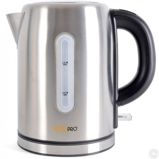 HotelPro 2.2Kw 1.0Ltr Cordless Kettle - Brushed Steel