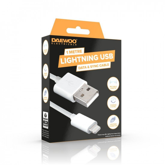 DAEWOO 1M LIGHTNING USB CABLE ELA1344