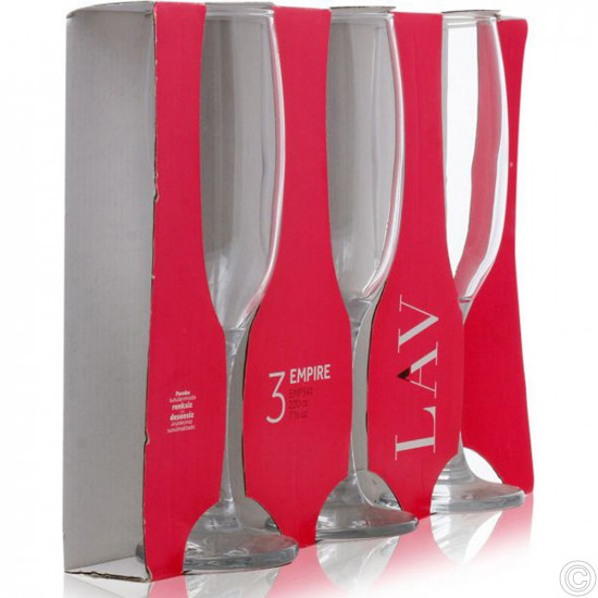 LAV EMPIRE CHAMPAGNE GLASS 3PC EMP541