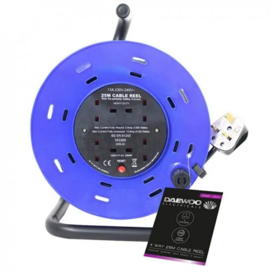 DAEWOO 4WAY EXTENSION REEL 25M EXT1035