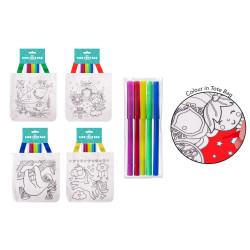 KIDS TOTE BAG W/5 FELT PENS FN2452      