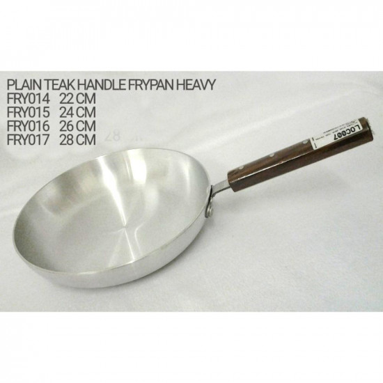 24CM PLAIN FRYPAN TEAK HANDLE  FRY015