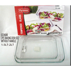 PYRONEX 2PCS RECT GLASS DISH GCH049     