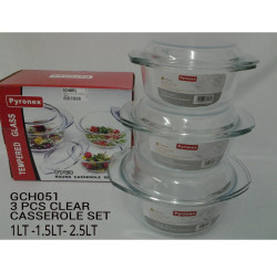 6PC ROUND CASSEROLE 2.5+1.5+1L GCH051   