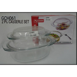 SQUARE GLASS CASSEROLE 1.5+1.2+0.8L 3PCS