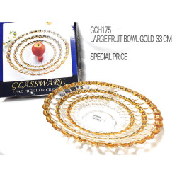 GOLD MARBLE CRYSTAL PLATE               