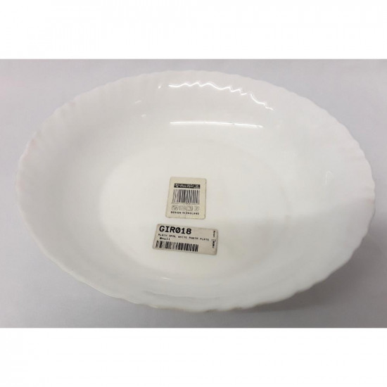 PLAIN OPAL WHITE PASTA PLATE   GIR018