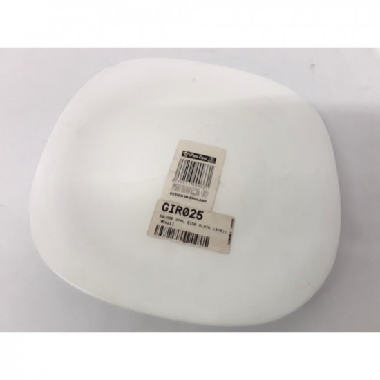 SQUARE WHITE OPAL SIDE PLATE GIR025
