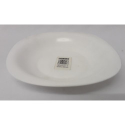 SQUARE WHITE OPAL SOUP PLATE GIR035     