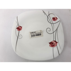 ROSE OPAL SQUARE SIDE PLATE  GIR243     