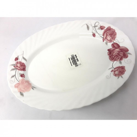 PINK ROSE OVAL DISH     GIR402