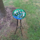 Glass Peacock Bird Bath