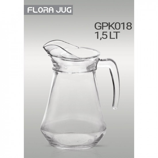 FLORA CLEAR GLASS JUG 1.5L GPK018