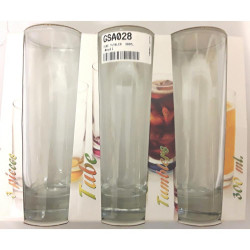 TUBE GLASS TUMBLERS 300ML 3PC           