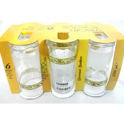 SEASON'S DECORATED GLASS 6PCS GSA060    