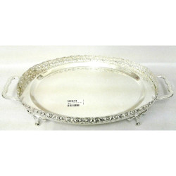 OVAL FOOTED SILVER SERVING TRAY HCH174  