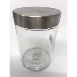 GLASS JAR+SILVER LID LARGE HCH271       