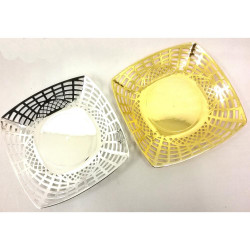 GOLD/SILVER SQUARE TRAY  HUB495         