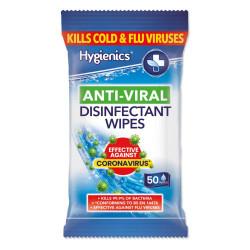 HYGIENICS ANTI-VIRAL DISINFECTANT WIPES 