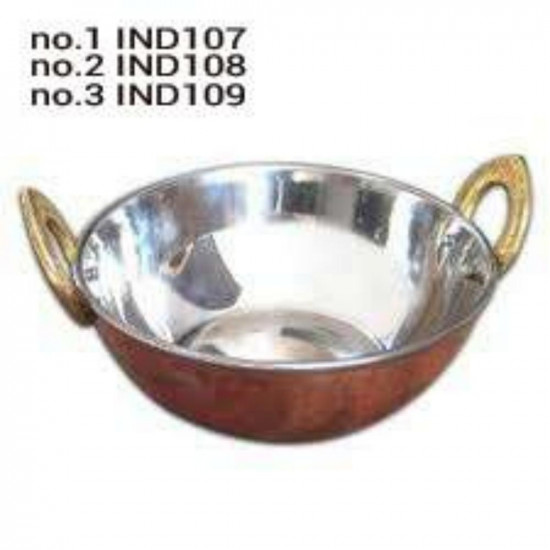 COPPER STAINLESS STEEL KADAI NO 3