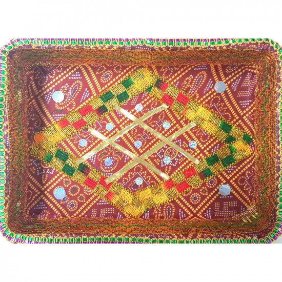 BHANDHNI TRAY NO 3 OBLONG   IND482