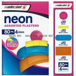 ASST'D NEON PLASTERS 80PK   x 12