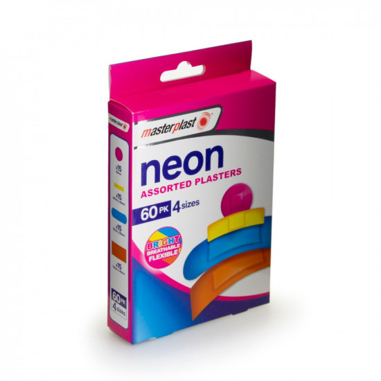 ASST'D NEON PLASTERS 60PK   **12PK**