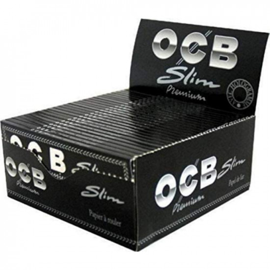 OCB BLACK SLIM KINGSIZE PAPER 50s