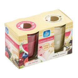 PANAROMA GLASS CANDLES(BERRIES/VANILLA) 2PK