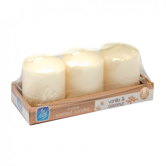 PAN AROMA 3 VOTIVE CANDLES(VANILLA)