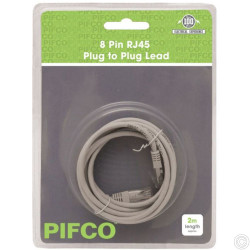 PIFCO 8P RJ45 PLUG TO PLUG LEAD 2M