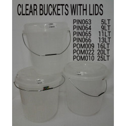 CLEAR BUCKET WITH LID NO 25  POM010     