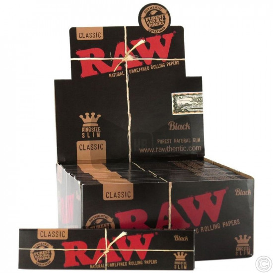 RAW BLACK KINGSIZE SLIM PAPER  50s