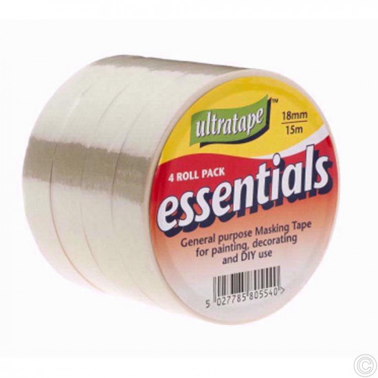 MASKING TAPE 18MM X 15M 4 ROLL