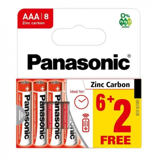 PANASONIC AAA ZINC BATTERIES 8s **EACH*