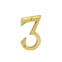 BRASS NUMERAL NO.3 75MM  S2503