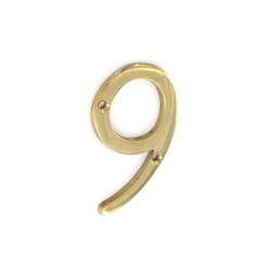BRASS NUMERAL NO.9 75MM  S2509