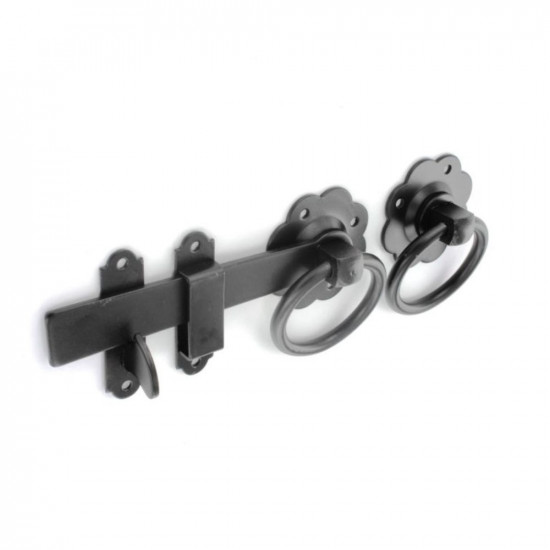 RING GATE LATCH BLK 150MM  S5136