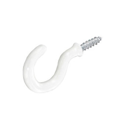 CUP HOOK SHOULDERED WHITE 32MM  S6302