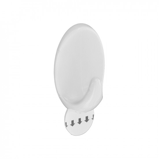 OVAL REMOVABLE HOOK WHITE 55X108MM  S6465