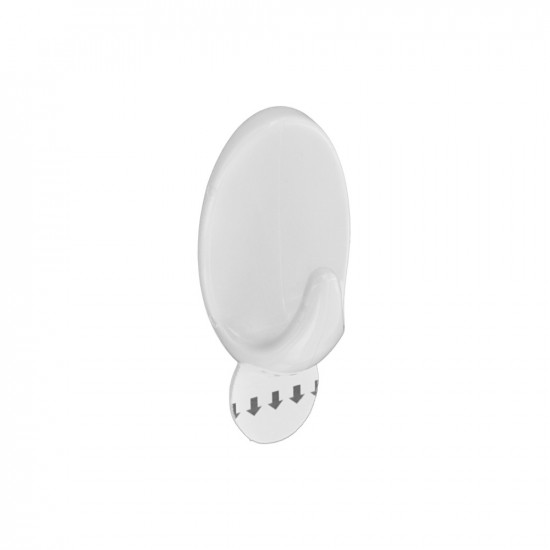 OVAL REMOVABLE HOOK WHITE 40X70MM  S6466