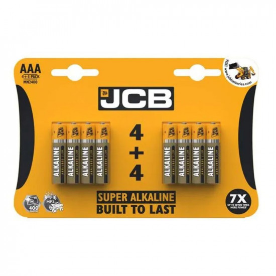 JCB ALKALINE AAA 4+4 BATTERY