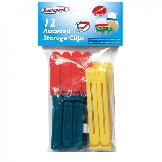 12 ASST'D STORAGE BAG CLIPS  SAP1082