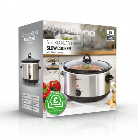 DAEWOO S/S SLOW COOKER 6.5L SDA1788